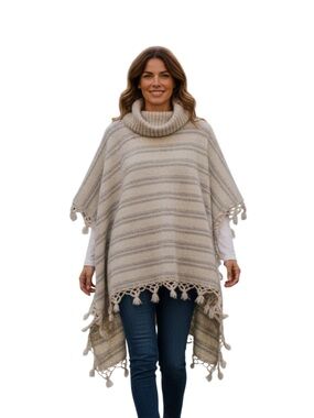 Traditional Women’s Vintage Striped Poncho